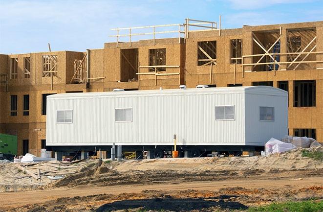 temporary office spaces for rent at a construction site in Northfield